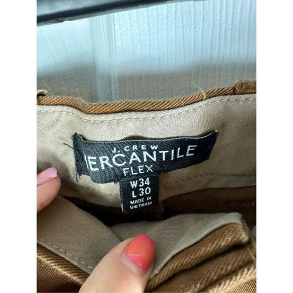 J.Crew Mens Brown Straight Khaki Pants Size 34/30 - Picture 2 of 3